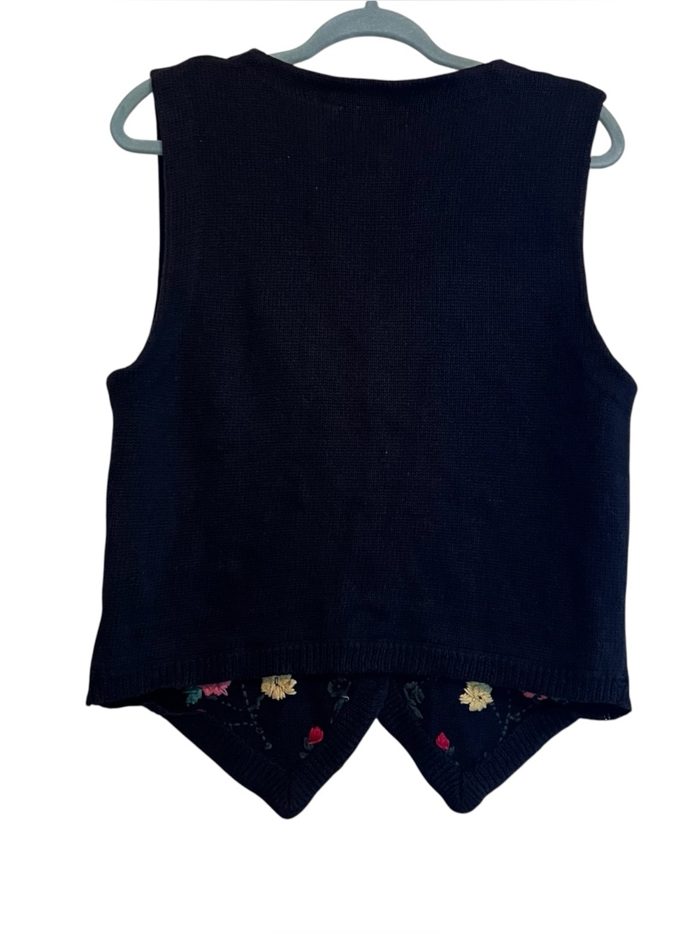 Vintage Sostanza Floral Embroidered Sweater Vest Small Cottagecore - Picture 7 of 7